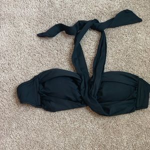 Black halter bikini top